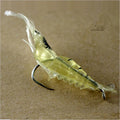 4cm 1.5g Ocean Boat Freshwater Bass Lifelike Black Stripe Glow Fishing Luminous Silicone Shrimp Soft Lure MegaBDM