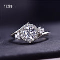 Solid Silver 925 Original 1 Carat Brilliant Cut Diamond Test Past D Color Moissanite Sparkling Starlight Ring Fine Jewelry