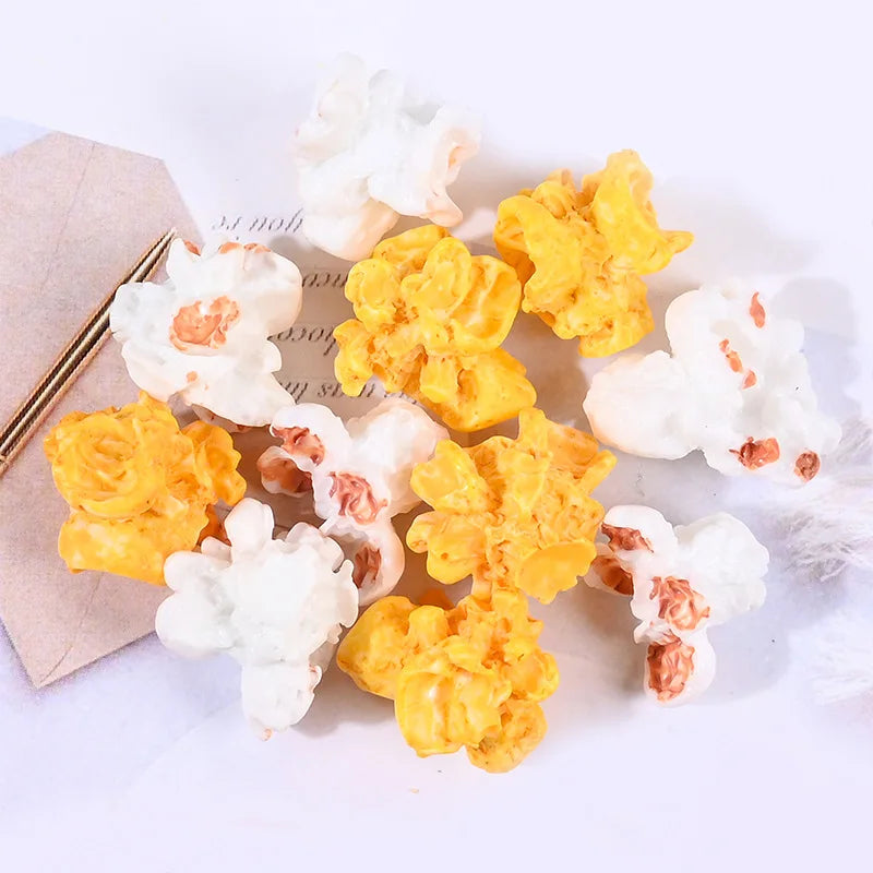 Realistic Fake Food Popcorn Artificial Figurines Resin Models Love Hand-painted Props for DIY Wedding Home Decor