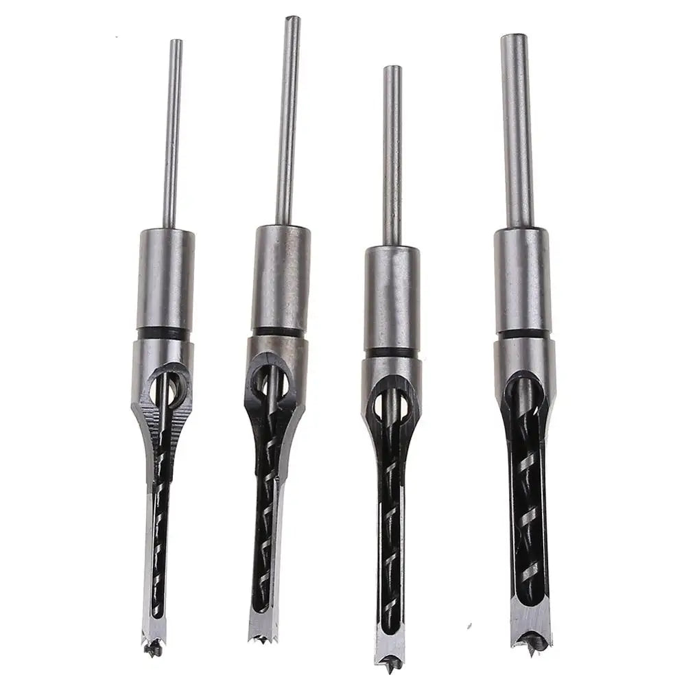 4pcs Set Professional Twist Drill Bits Set Woodworking Tool HSS Wood Square Hole Drill Bit Set