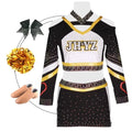 Elite Custom Cheerleading Uniform Black Gladiator Style for Sideline Cheer Professional Cheerleader Set Rhinestone Outfits