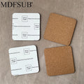 MDFSUB Free Sample Factory Wholesale square Shape 90x90mm Sublim Mdf coaster 4mm Thick Sublimation Blank Mdf Cork Back coaster