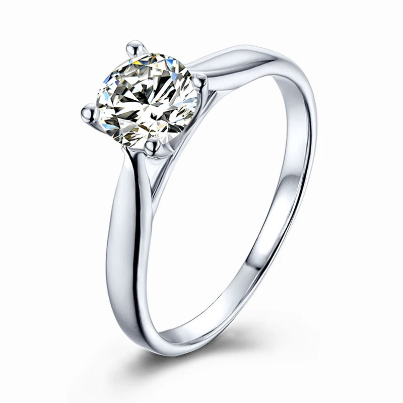 Custom GRA 3g 925 Silver Round Brilliant Cut Diamond Wedding Band 0.5ct Moissanite Rings for Women