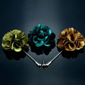 High Quality Men's Flower Designer Brooch Stainless Steel Rhinestone Pin for Men Women for Gift Party Wedding Engagement