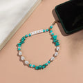 Bohemian Casual Holiday Lanyard Chain Artificial Pearl Irregular Resin Turquoise HAPPY Bracelet Mobile Phone Chain for Girls