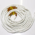 Handmade 50 Inches Adjustable Bulk Tie on Waist Beads on Cotton Cord Belly Chain Body Jewelry Purity White Color