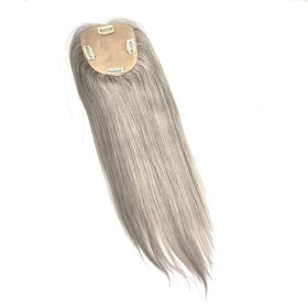 Raw Cuticle Aligned Human Hair Women Wigs Hair Extensions Toupee White Grey Hair Silk Topper for Women
