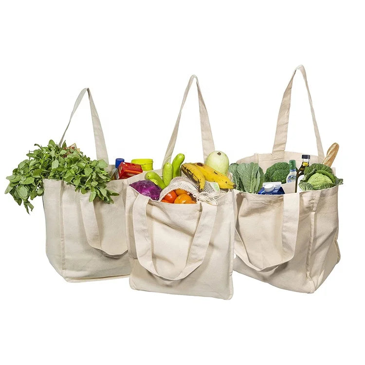 Baige Eco-friendly Medium Daily Grocery Shopping Commuting Single-shoulder Tote Bag Zipper Closure Customizable Cotton Canvas