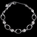 Sterling Silver 7*9mm Semi Mount Bracelet Empty Frame Blank Claws Setting S925 Base Holder Without Center Stone Inlay for DIY