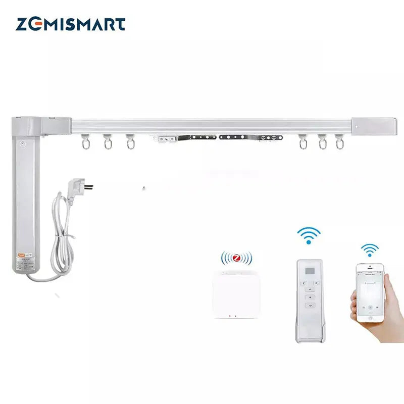 Zemismart Work Tuya Zigbee Hub SmartThings Alexa Google Home Assistant Zigbee 3.0 Smart Curtain Track Windows Metal Aluminium