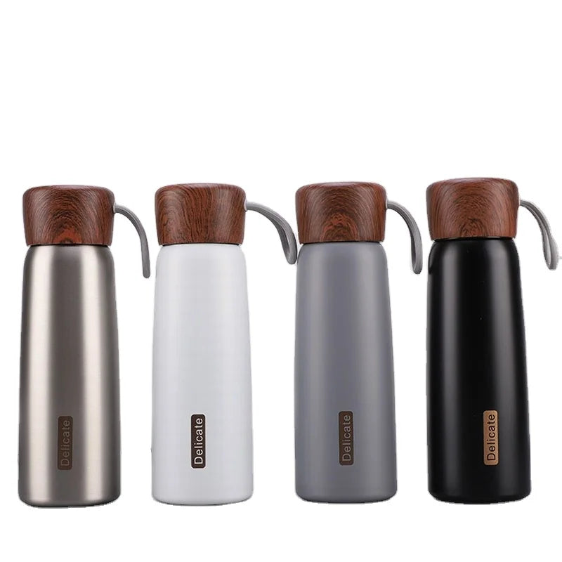 Tea Infuser Bottle Custom Thermos Tumbler Wooden Grain Lid Thermos Bottle