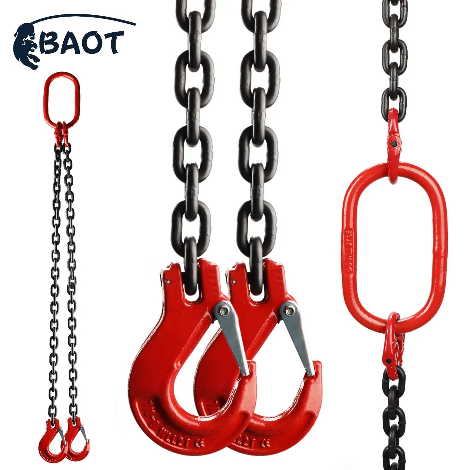Durable Zinc Alloy Steel Welded Chain Lifting Slings with Master Link Assembly Two Legs