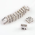 Wholesale 6/8mm Silver Color Square Shape Crystal Rhinestone Rondelle Spacer Beads forJewelry Making