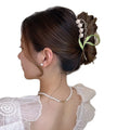 Chic Summer Ladies Hair Clips Women's Colorful Flower Hair Claw Chic Enamel Lily Valley Chignon Hair Pins Made Durable Alloy