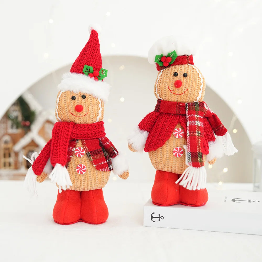 Creative Christmas Telescopic Gingerbread Man Plush Toy Cute Fun Doll Ornaments