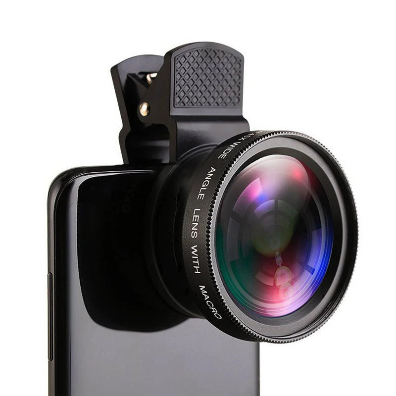 Universal Cell Phone Professional 37MM 0.45X 49UV Super Wide Angle + Macro 2-in-1 Cell Phone Lens