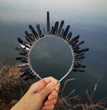 2026 Wholesale Natural Black Crystals Healing Point Women Headbands Crystal Hairbands Healing Crystals