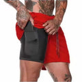 Gym Sports 2 in 1 Fitness Jogger Shorts Training Double Layer 4 Way Stretch Active Wear Shorts