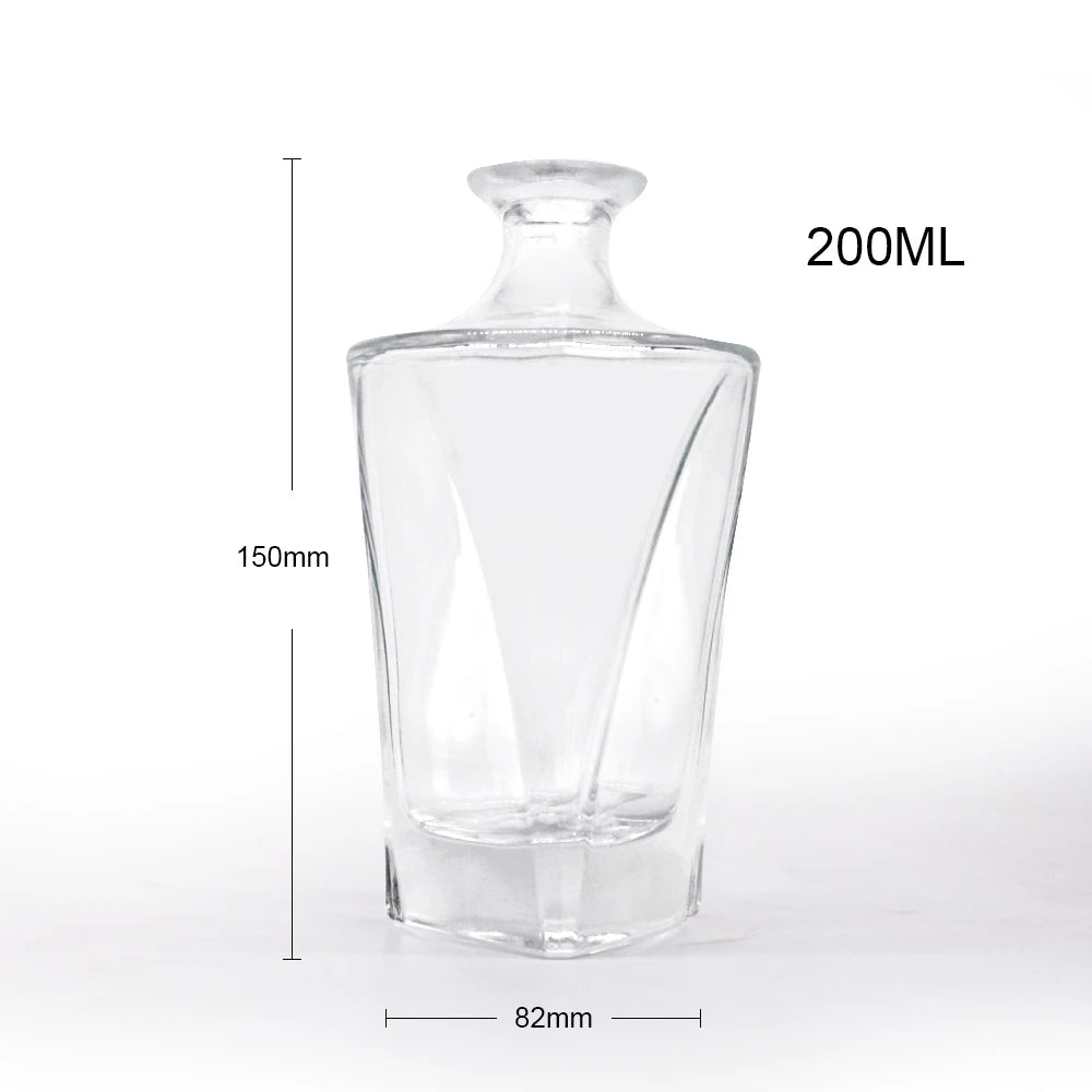 Satisfaction Guarantee Top Rated Supplier Whisky Electroplating 200ml Crystal White Glass Bottle