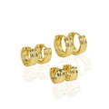 WMET483 Sterling Silver 925 Wide Huggie Hoop Earrings High Polished Shiny Silver Multi Size Huggie Hoop Earrings