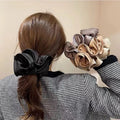 French Ponytail Elastic Hair Bands Women Hair Ties Headwear Accessories Elegant Extra Large Wooden Ear Satin Scrunchies