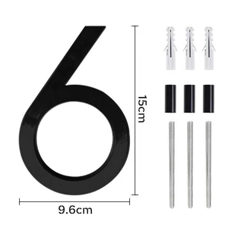 Cosun Metal Outside Modern 5 Inch Stainless Steel and Brass Floating Sign for Apartment Wholesale House Number