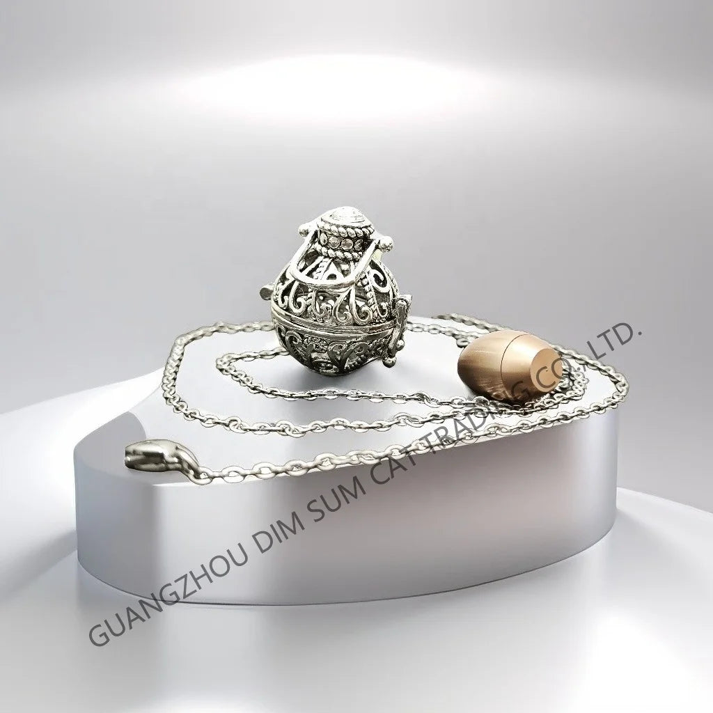 Custom Classical Hollow Stainless Steel Ball-Shaped Eco-Friendly Pet Memorial Jewelry Modern Luxury Keepsake Necklace for Pets MegaBDM