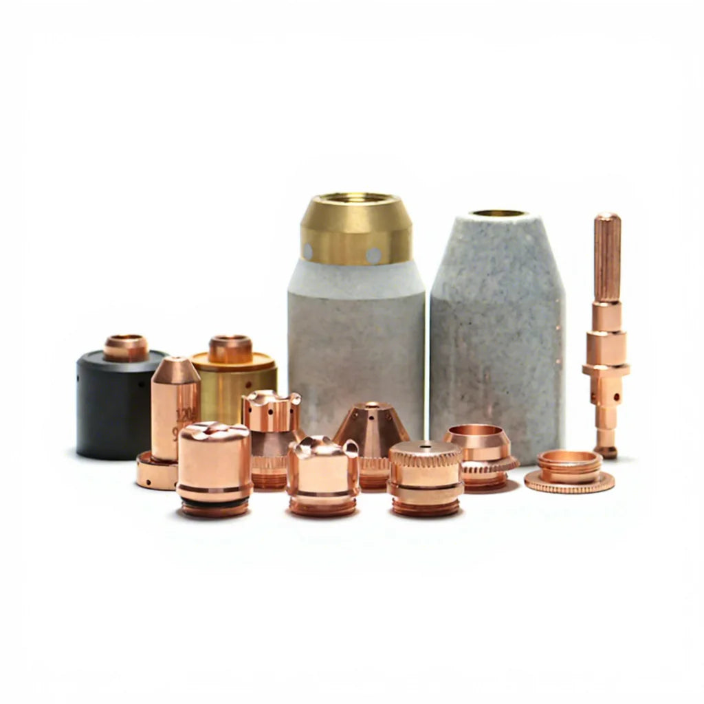 Copper Plasma Electrode Nozzle & Shield SL60 SL100 0.8mm Aperture for Plasma Cutting Compatible with Bernard/