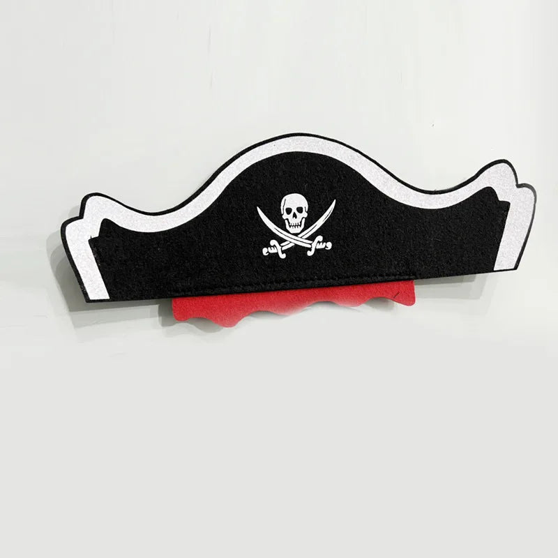 2025 Felt Pirate Captain Hat Pirate Eye Patch for Pirate Party Cosplay  Classic Costume Cap Eye Mask for Kids