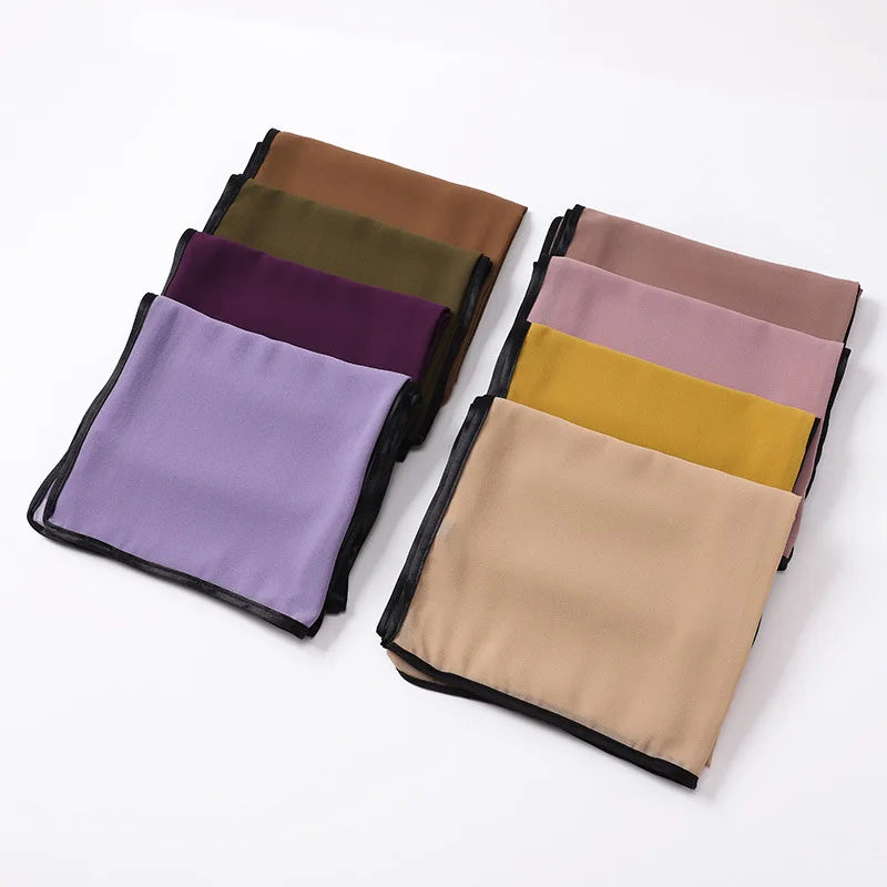 Muslim Scarves Islamic Voile Shawls and Luxury Hijab Hijab Ladies Pearl Latest Designs Chiffon Scarf for Women