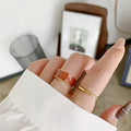 Hot Sale Adjustable 2 PSs Red Alloy Rings Jewelry Women Enamel Finger Ring Set