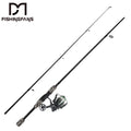 FISHINGFANS FAST Action EVA Handle Glass 1.8m/2.1m/2.4m 2 Section Spinning Baitcasting Sea Bass Fishing Rod Set River Use