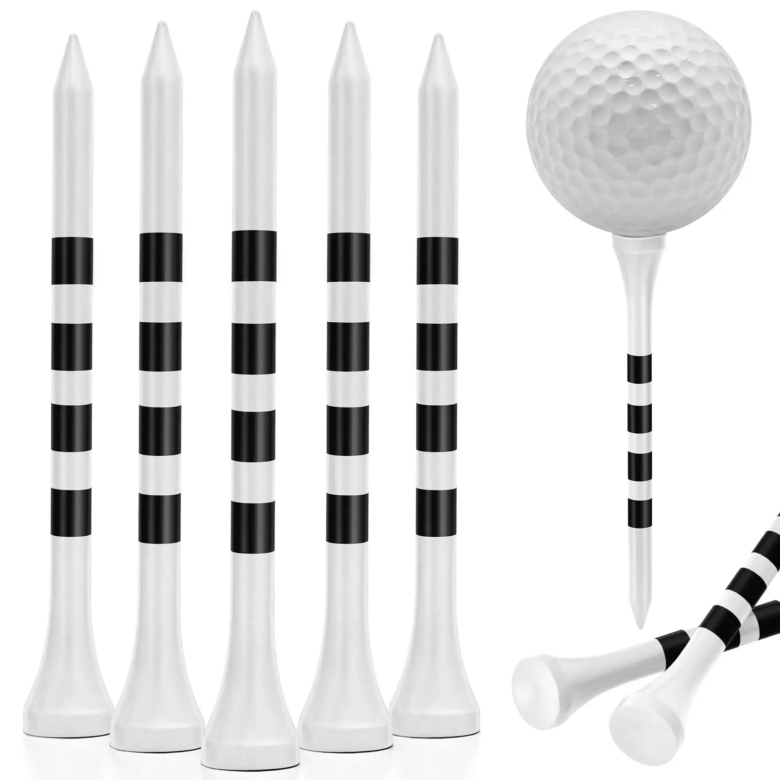 Customized 70mm Bamboo Golf Tee with Stripes Ball Holder Custom Logo Available OEM Manufacturer