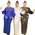 2025 Africa Women Plus Size High Waisted Party Dress Kanga Clothing Sequin Maxi Dresses Lady Plus Size Christmas Evening Dress