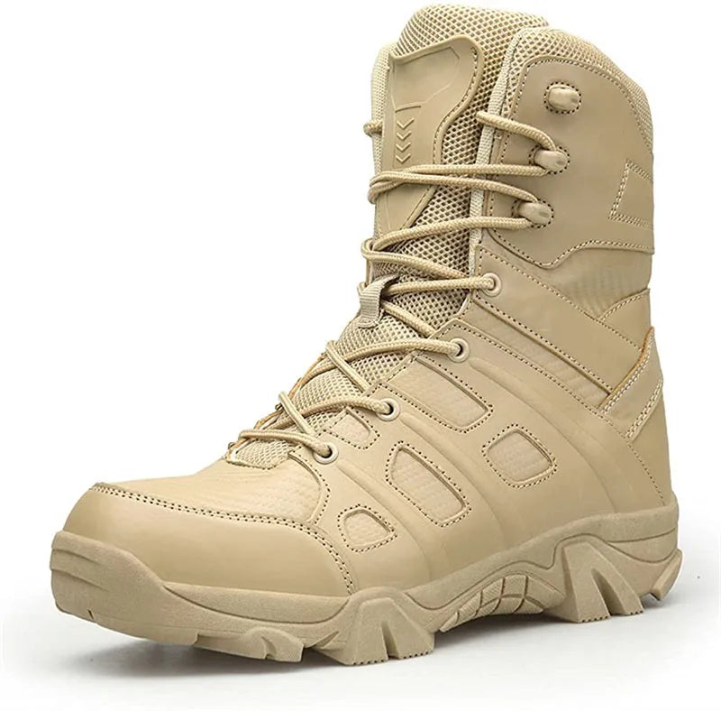 Sturdyarmor Custom PU Leather Black Khaki High Strength Security Climbing Outdoor Training Sport Water Resistant Non Slip Boots