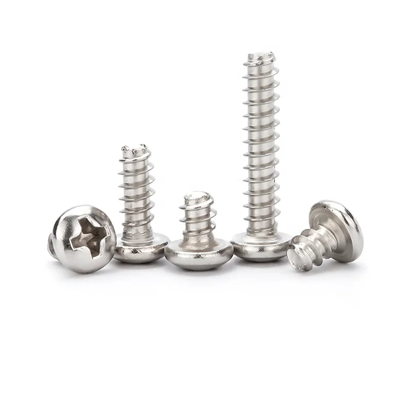 High Quality for Brand Stainless Steel 304 Coarse Thread Cross Round Pan Head Self Tapping Flat Tail Screw