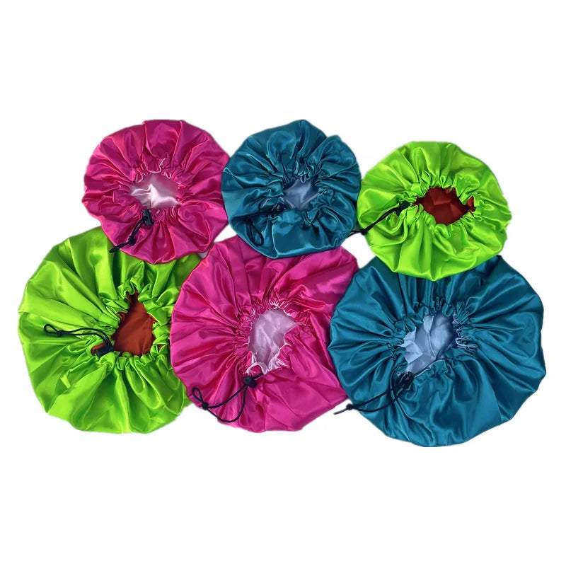 MOM ME Hair Bonnets Custom Silk Sleep Bonnet Real Satin Double Layer Daily Four Seasons Use Logo Accessories for Women