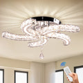 Dimmable Modern K9 Crystal Ceiling Chandelier 3-Color Dimmable Indoor Crystal Pendant Light Fixture Home Art Decor for Home