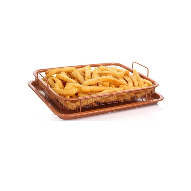 Kitchen Crisping Set Copper Crisping Basket Baking Tray