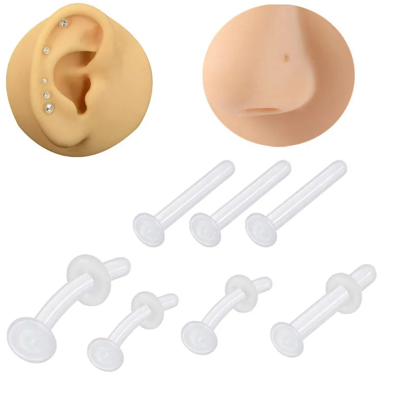 2023 New Clear Glass Ear & Cartilage Piercing Nose Rings Fashion Accessories Jewelry for Women's Wedding Engagement Party-Gift