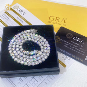 Pass Diamond Tester GRA Diamond Tennis Chain Iced Out 2MM 3MM 4MM 5MM VVS Moissanite Tennis Chain 925 Silver Hip Hop Bracelet