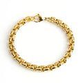Factory Directly Wholesale Men Hiphop Chain Gold Plated Stainless Steel Pave Round Box Bracelet Chain
