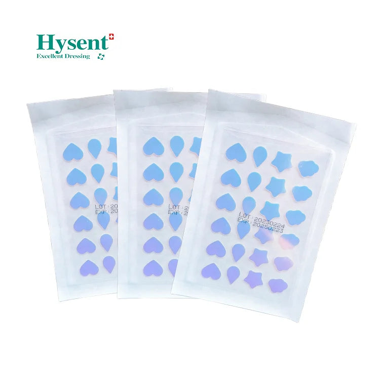 Hysent Color Shaped Hydrocolloid Pimple Healing Patches Laser Holographic Acne Covering Patch Colorful Laser Pimple Patches