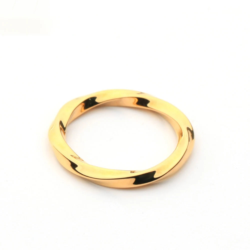 Minimalist Gold Color Twist Ring Set for Women Classic Style Inlay Wedding Rings for Engagement Direct Shipping Anillos Mujer