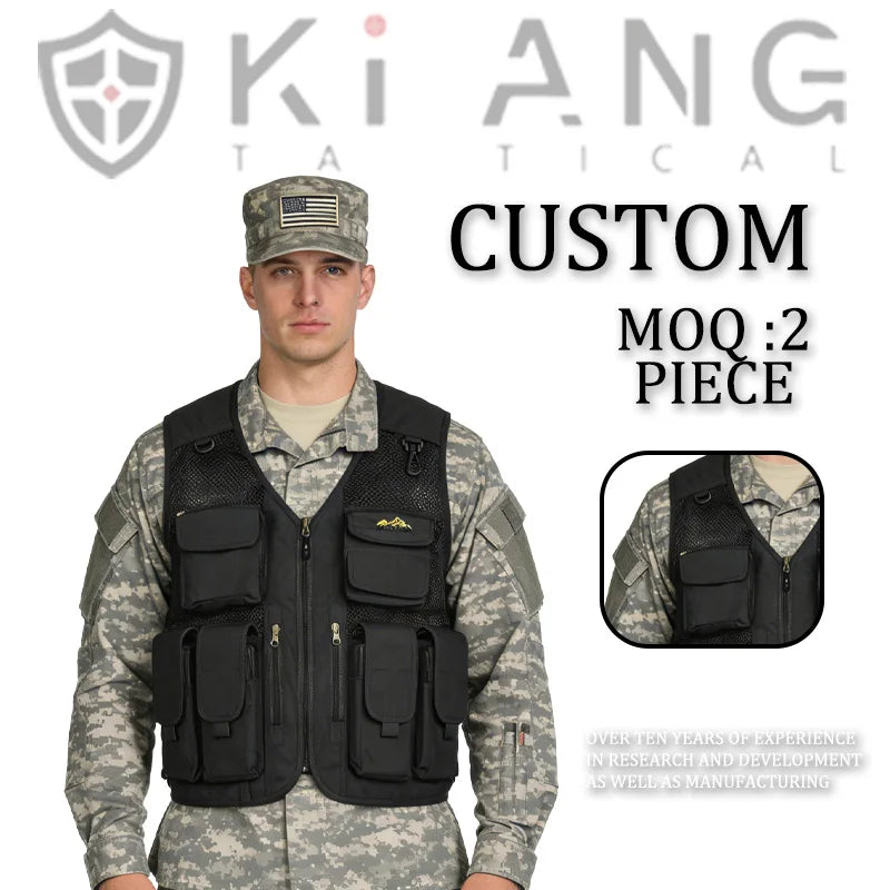 ROEWE Outdoor Activity Suitable for a Variety of Environments All Seasons Breathable Mesh Vest Multi-Pockets Tactical Vest