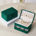 Custom Logo Luxury DrawerJewelry Box Jewelry Packaging Box Travel Green Velvet Jewelry Storage Box