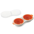 Online BPA-free Kitchen Accessories Home 2 Cavity Egg Poacher Egg Steamer for Microwave Oven Microwave Egg Poacher