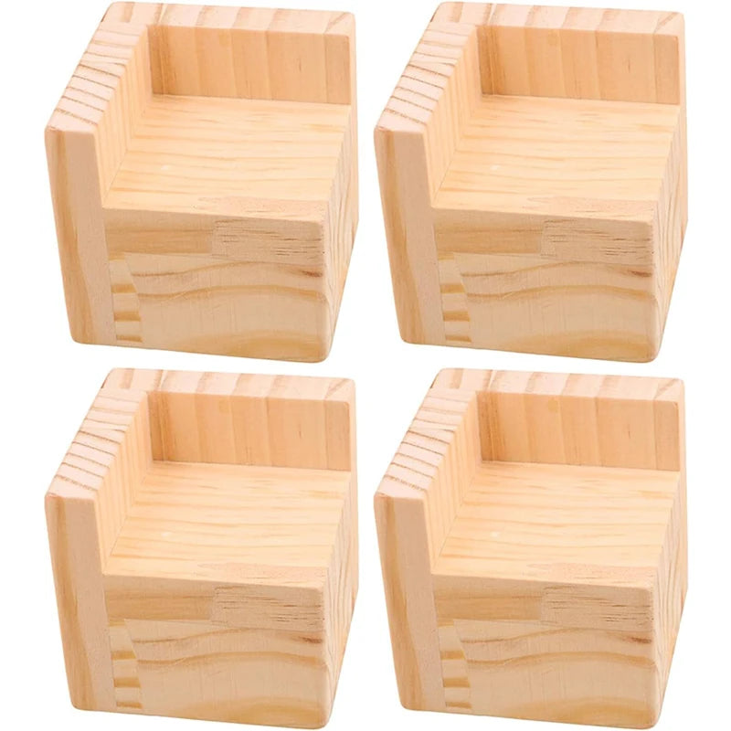 Tailai Wholesale Eco-Friendly Wooden Art Craft Wood Table Leg Accessories Polished Bed Riser and Table Risers