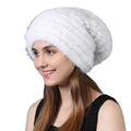 MWfur Warm Mink Hair Hats Fashion Fur Beanies Mink Fur Hats for Winter Winter Women Fur Casual Bonnet