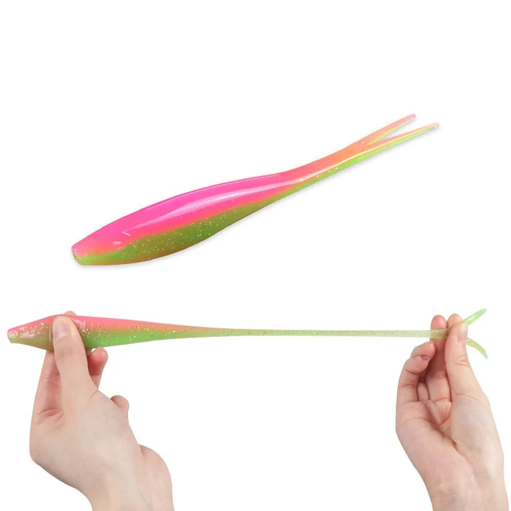 18cm 18g TPR Artificial Silica Gel Floating Topwater Jerk Shad Tail Silicone Minnow Saltwater Swim Bait Soft Fishing Lure No